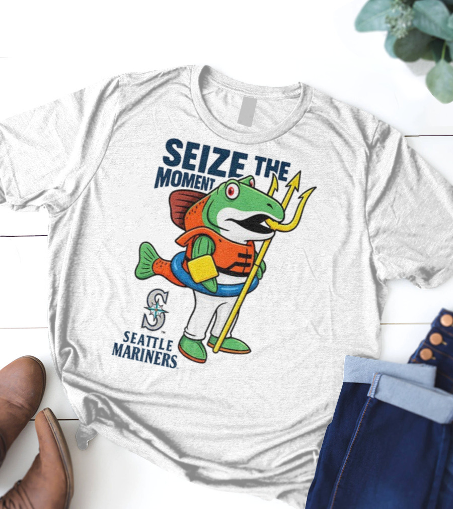 Seattle Mariners Humpy Salmon Trident Seize The Moment MLB T-Shirt