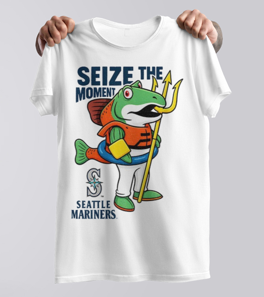 Seattle Mariners Humpy Salmon Trident Seize The Moment MLB T-Shirt
