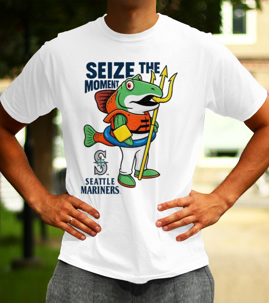 Seattle Mariners Humpy Salmon Trident Seize The Moment MLB T-Shirt