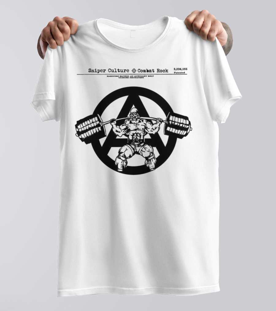 Sniper Culture Combat Rock Powerlifting Circle T-Shirt