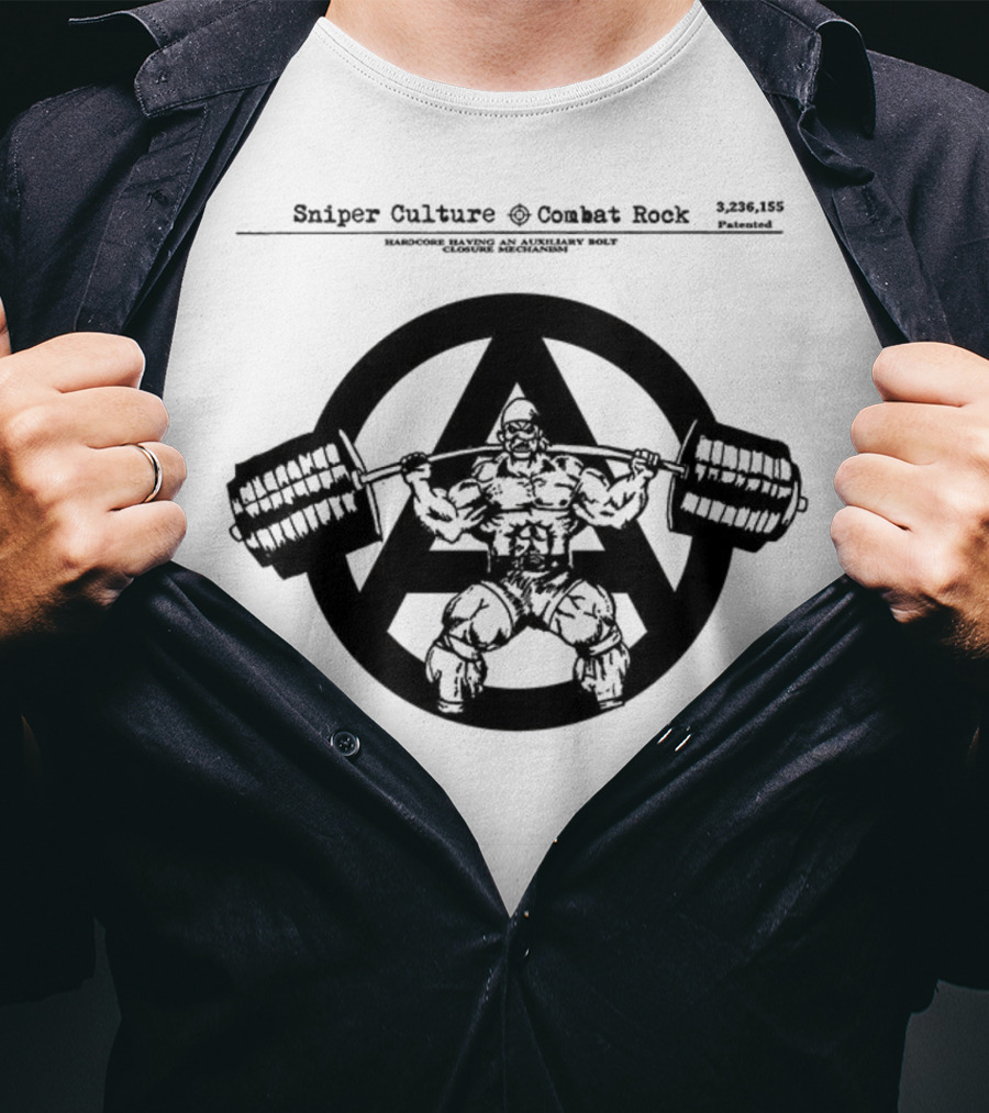 Sniper Culture Combat Rock Powerlifting Circle T-Shirt