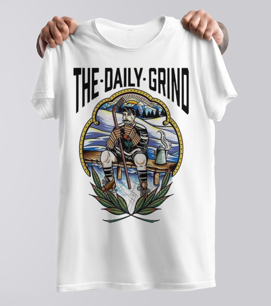 The Daily Grind Hockey Relaxation Scene NHL Inspired T-Shirt