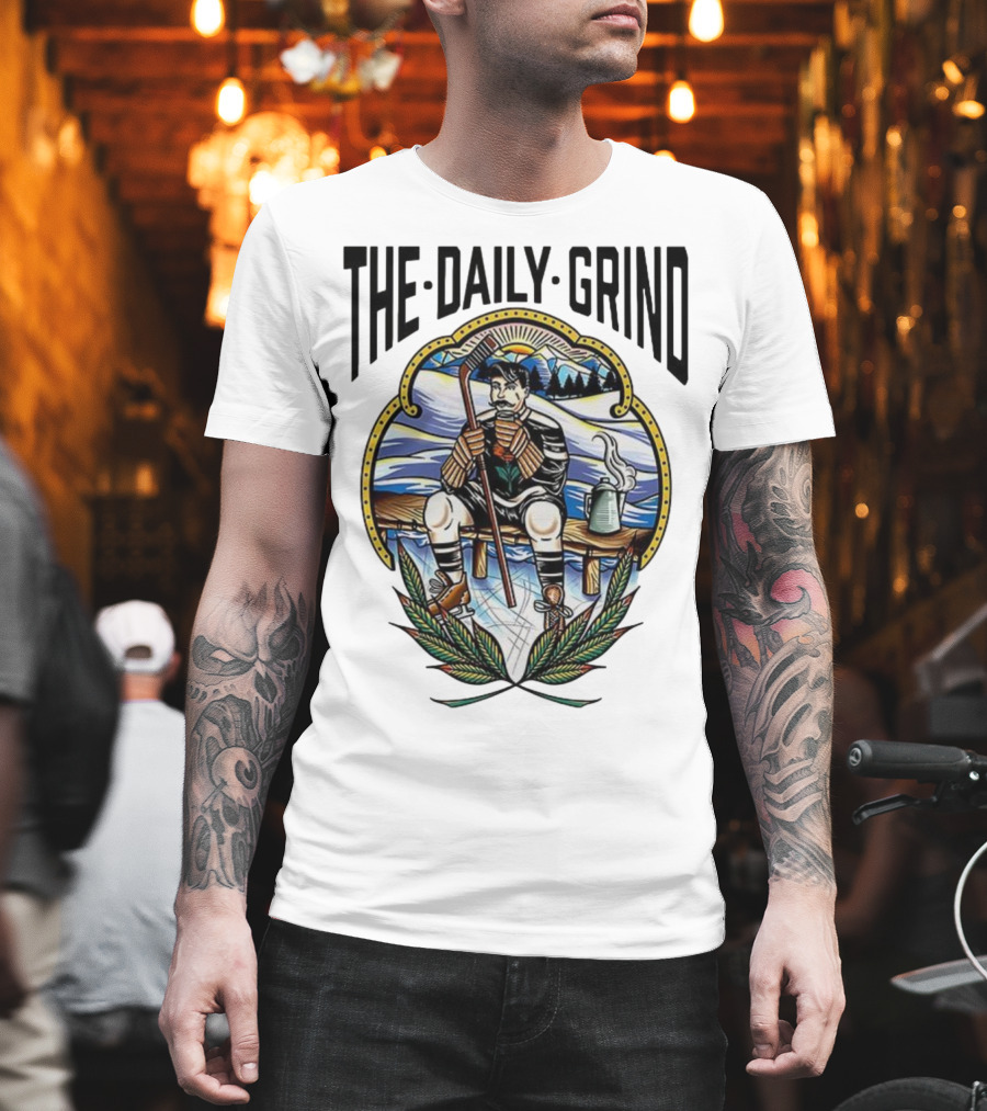The Daily Grind Hockey Relaxation Scene NHL Inspired T-Shirt