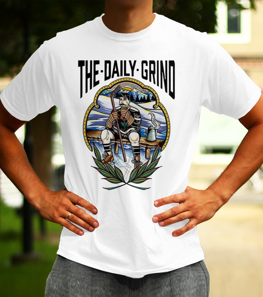 The Daily Grind Hockey Relaxation Scene NHL Inspired T-Shirt