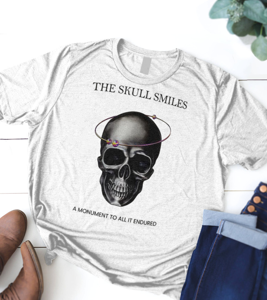 The Skull Smiles A Monument To All It Endured With Planetary Orbit Halo T-Shirt
