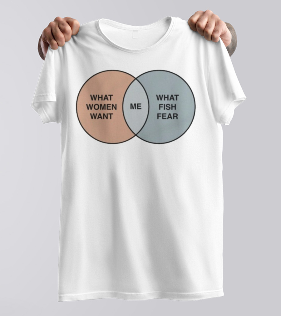 What Women Want Me What Fish Fear Venn Diagram Humor T-Shirt