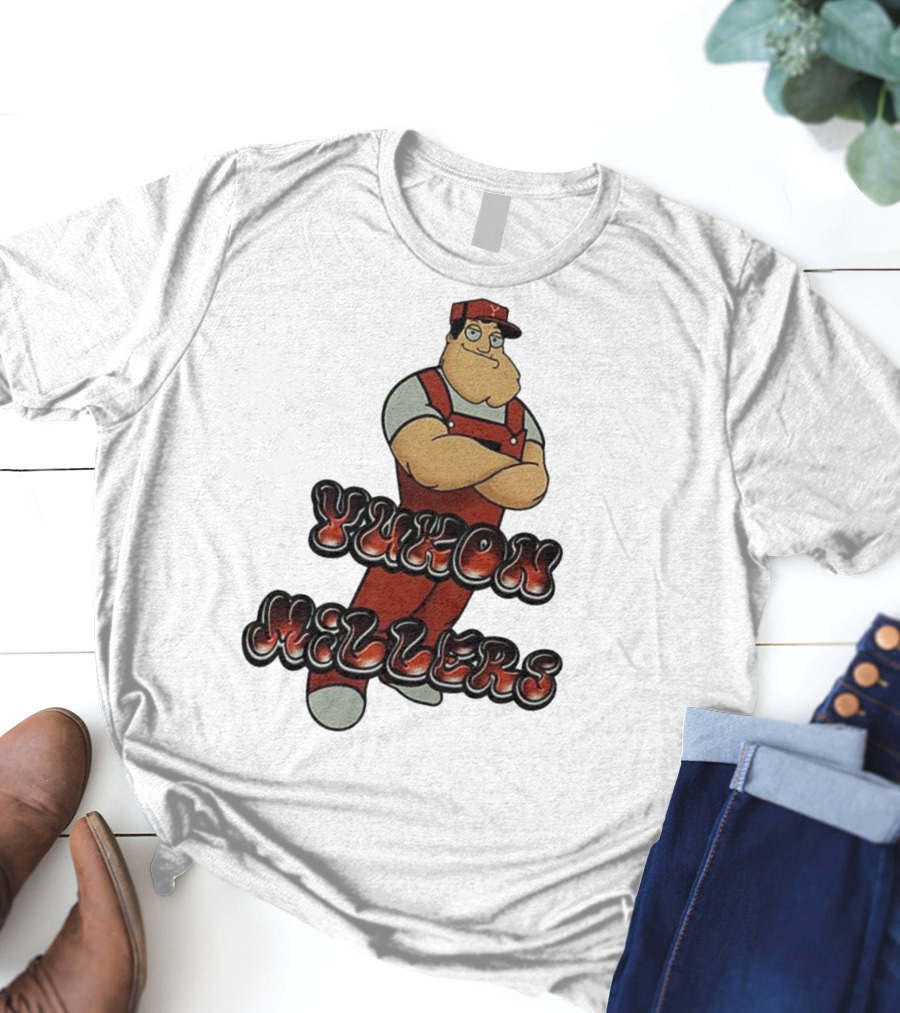 Yukon Millers Overalls Red Cartoon Character T-Shirt