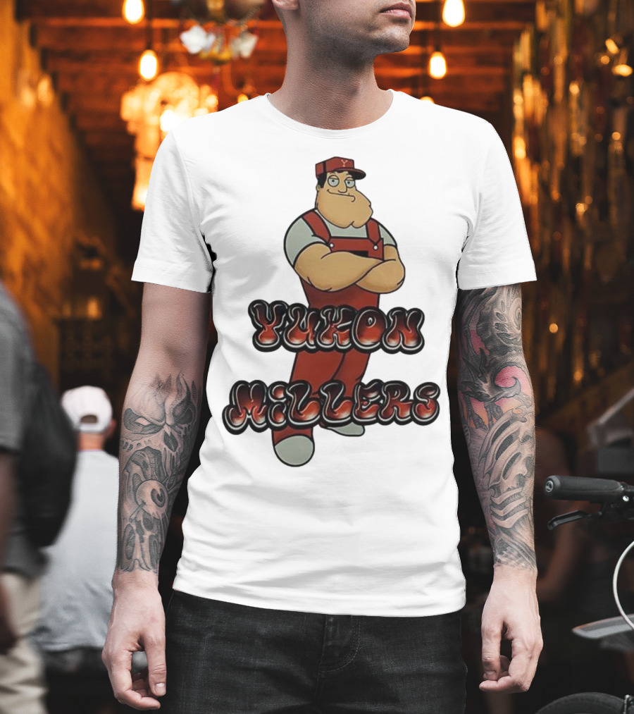 Yukon Millers Overalls Red Cartoon Character T-Shirt