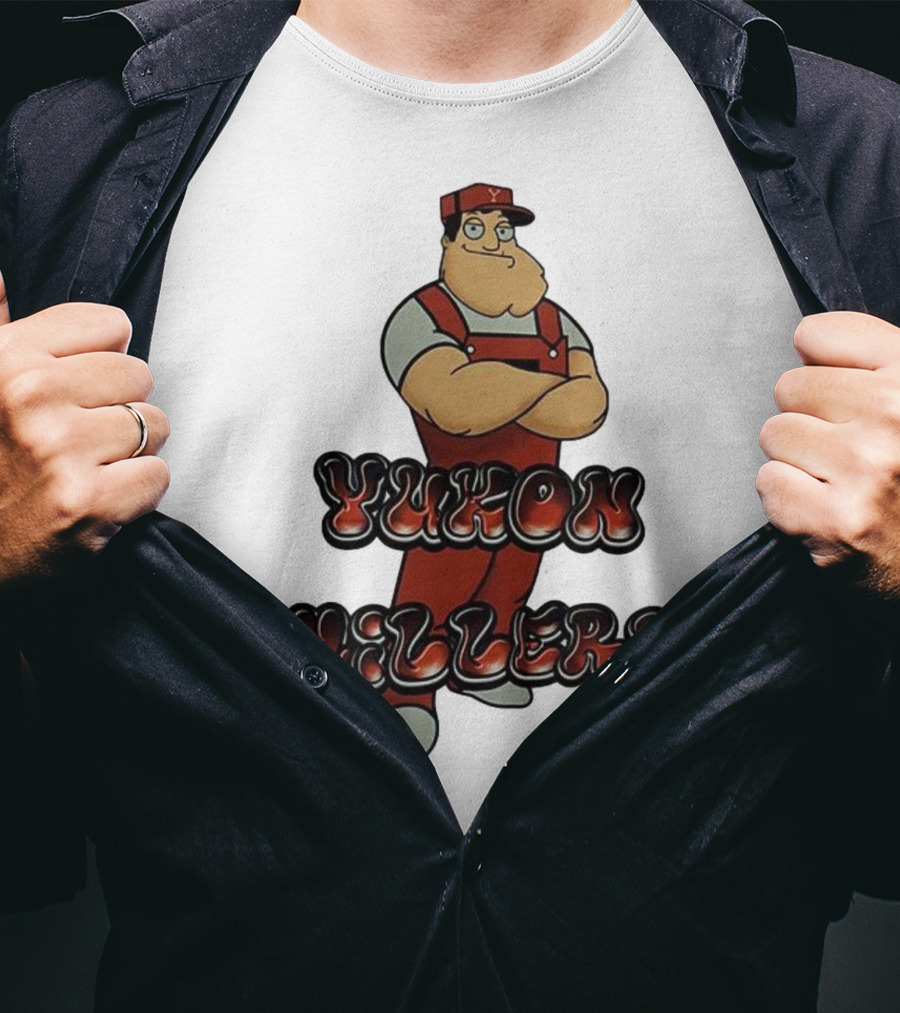 Yukon Millers Overalls Red Cartoon Character T-Shirt