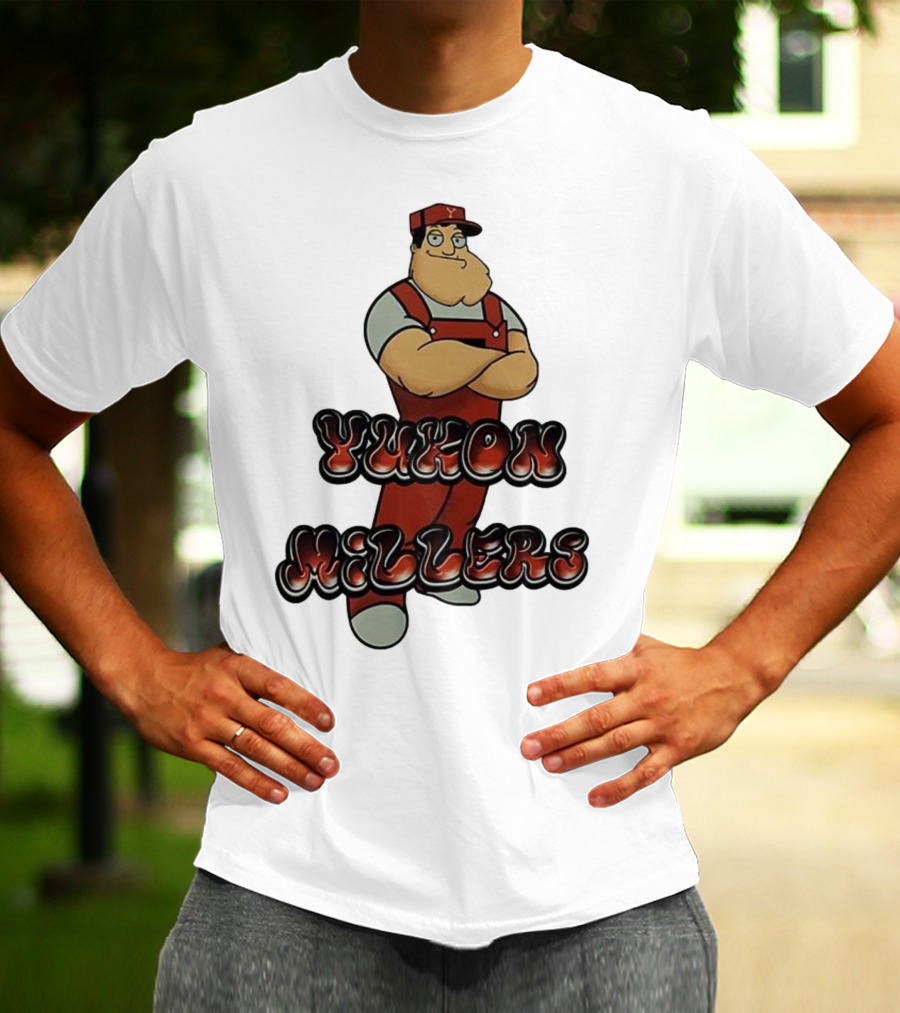 Yukon Millers Overalls Red Cartoon Character T-Shirt