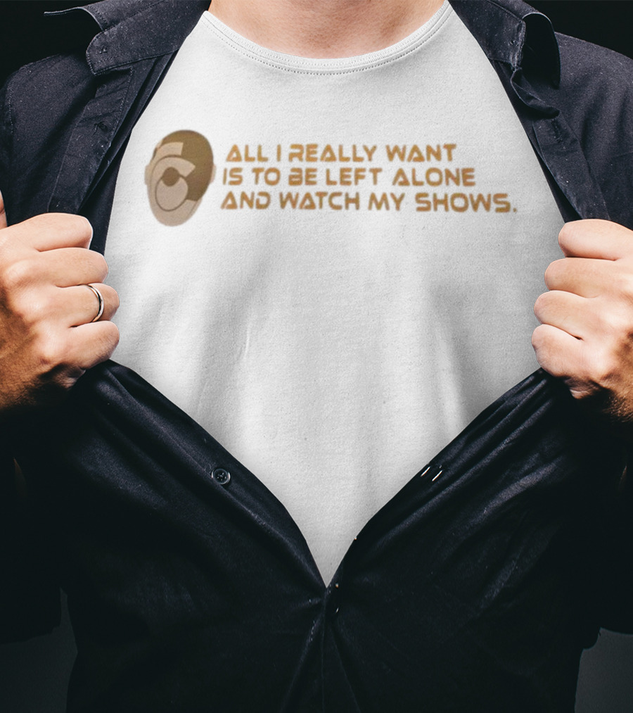 All I Really Want Is To Be Left Alone And My Shows Retro Headphones T-Shirt