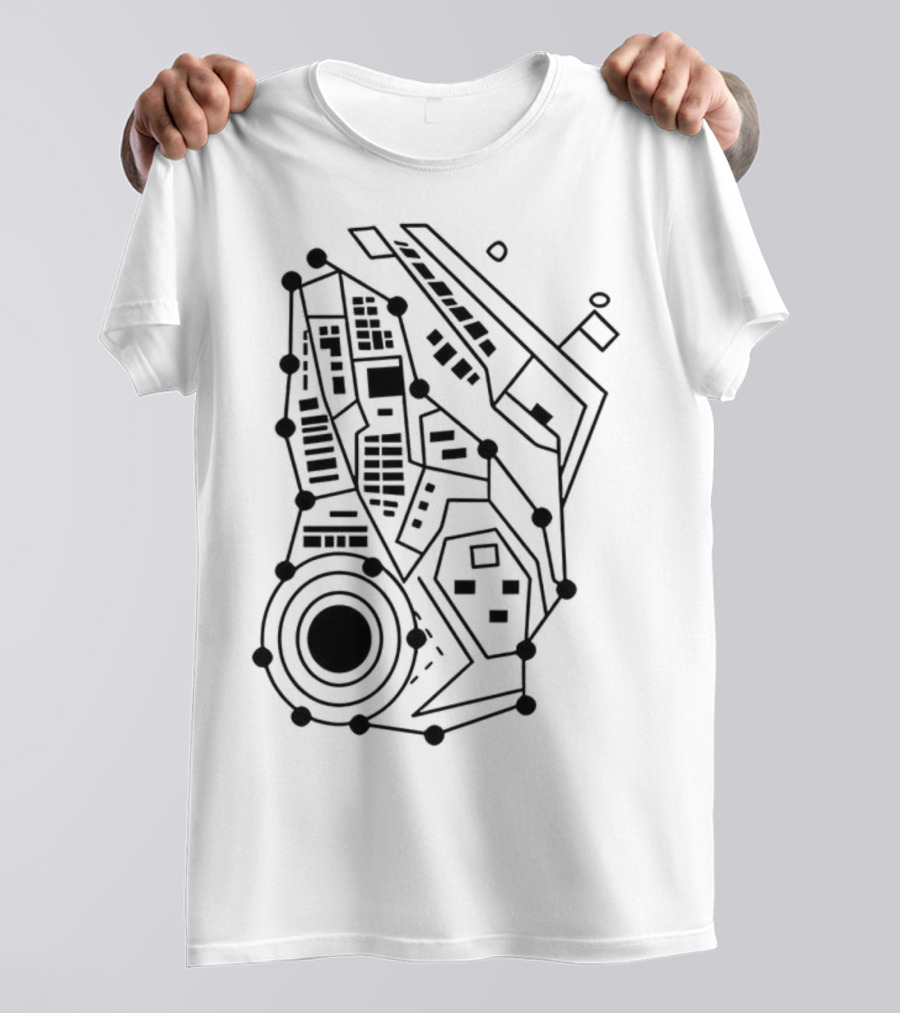 Circuit Board Pattern Tech-Inspired Circuitry T-Shirt