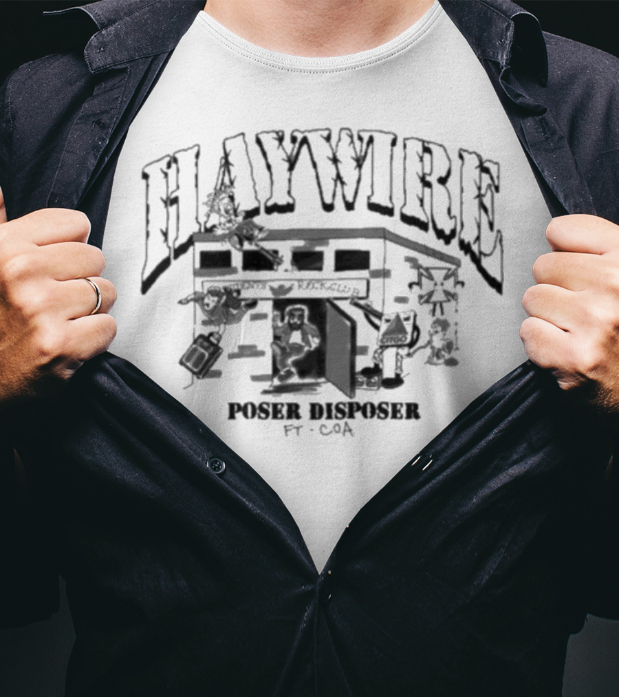 HAYWIRE Poser Disposer FT. COA Cartoon House Scene T-Shirt