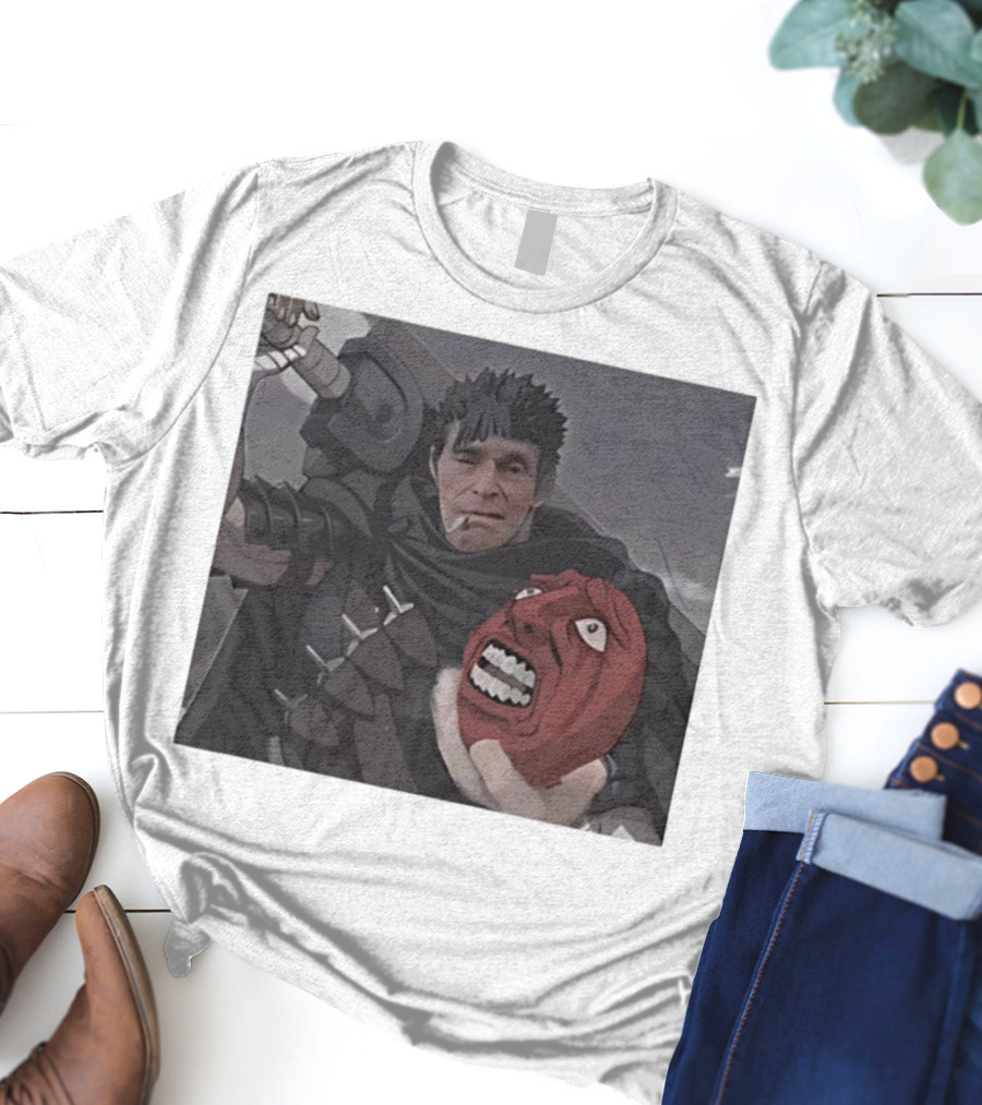 Berserk Guts Willem Dafoe Meme Crossover T-Shirt