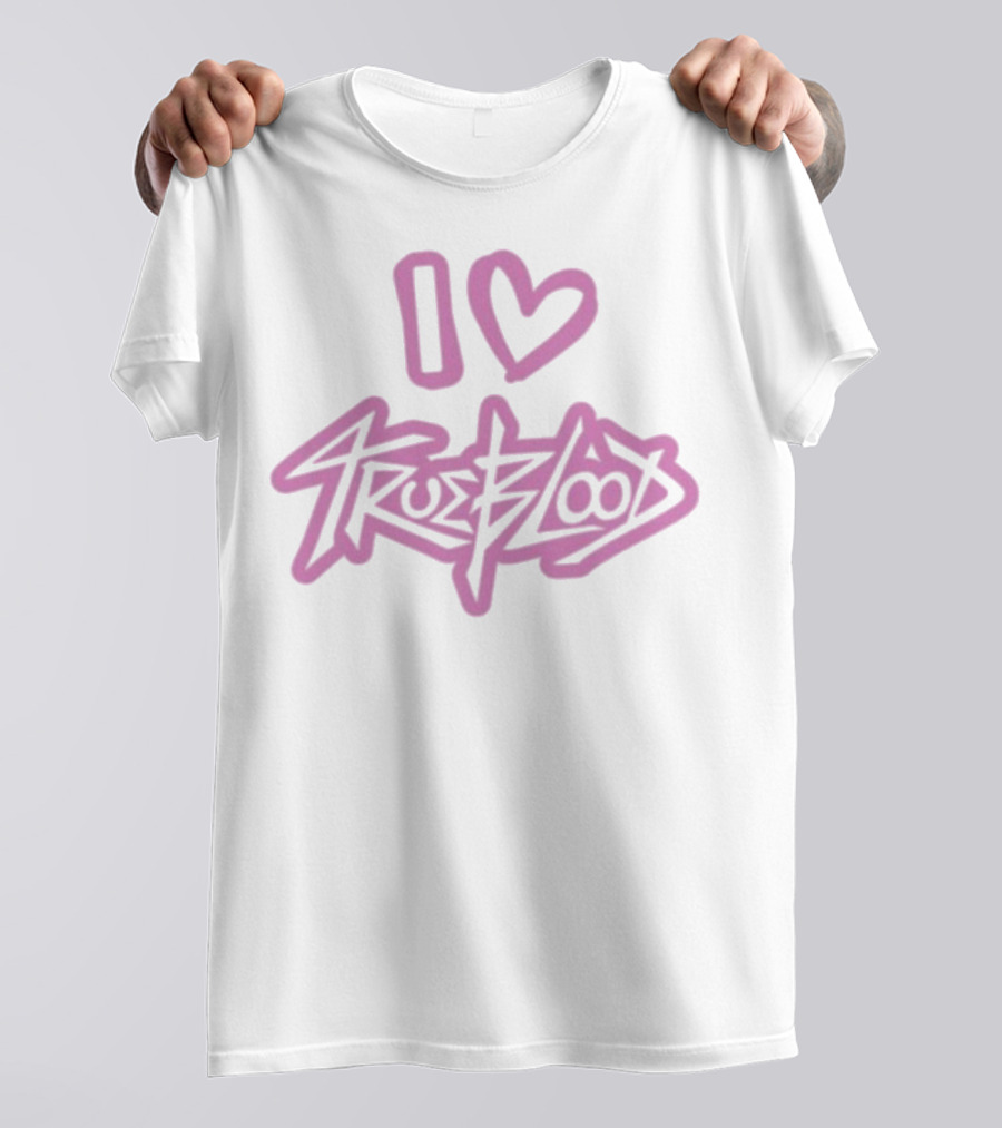 I Love Trueblood Pink Graffiti Style T-Shirt