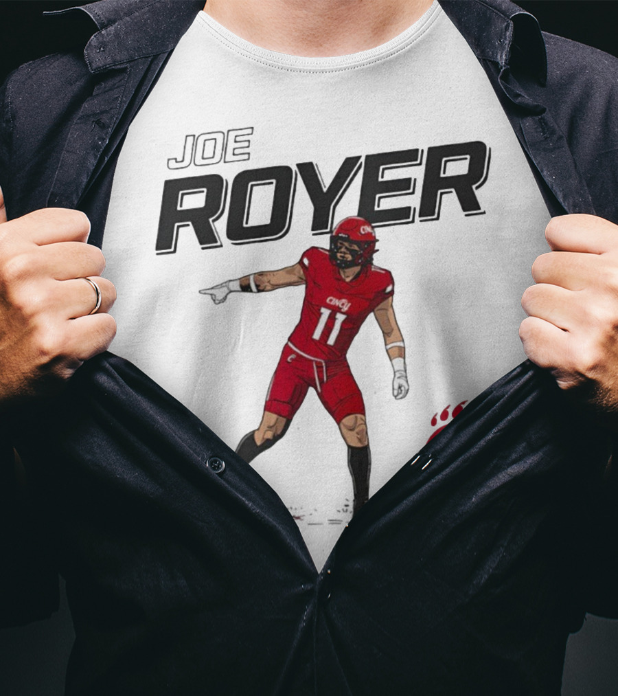 Joe Royer Cincinnati Bearcats Football Cincy Bearcat Claw Logo T-Shirt