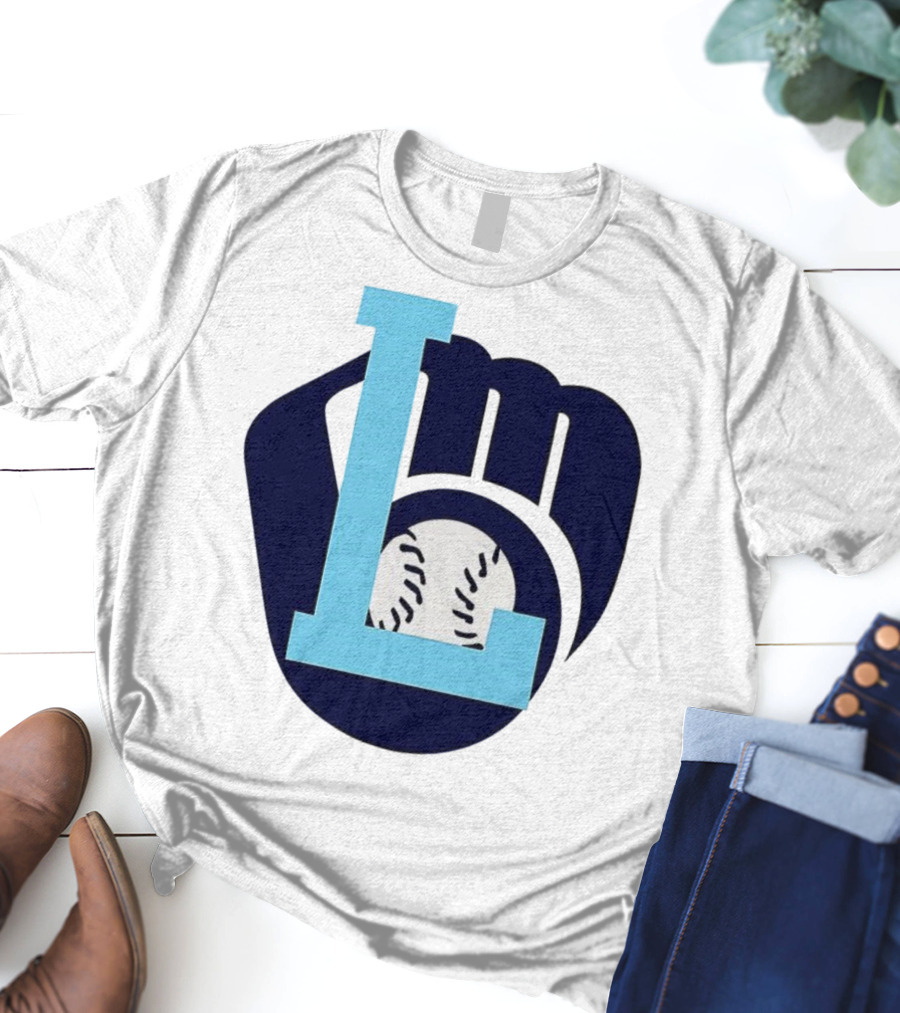 Milwaukee Brewers Baseball Glove L Monogram T-Shirt
