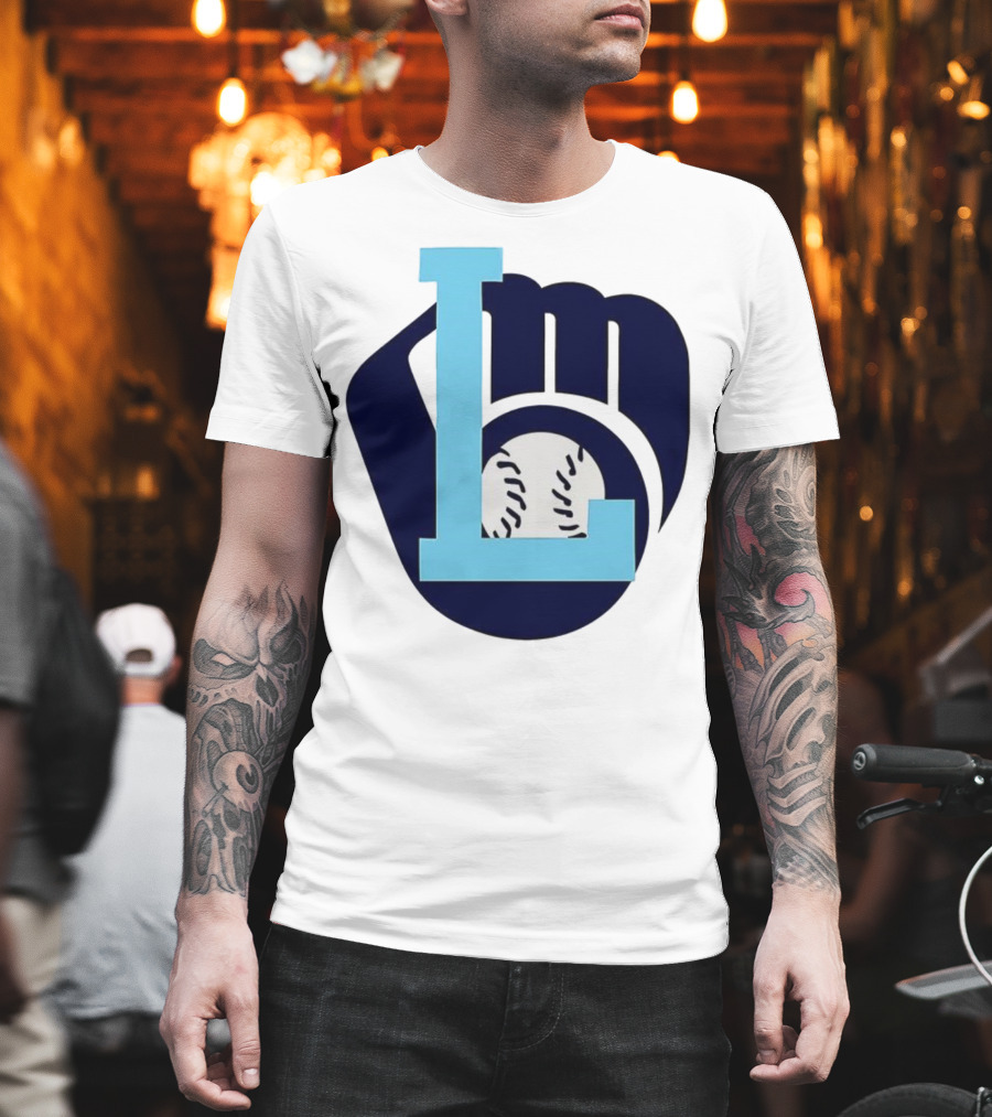 Milwaukee Brewers Baseball Glove L Monogram T-Shirt
