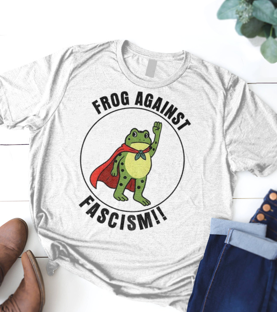 Portland Frog Hero Against Fascism Red Cape Power T-Shirt