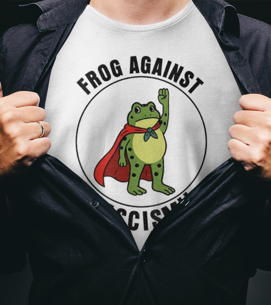 Portland Frog Hero Against Fascism Red Cape Power T-Shirt