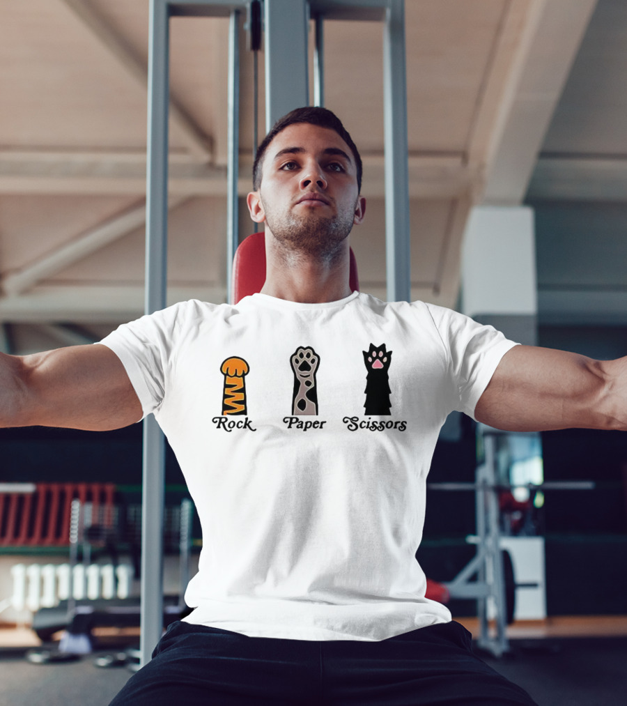 Rock Paper Scissors Cat Paw Love T-Shirt