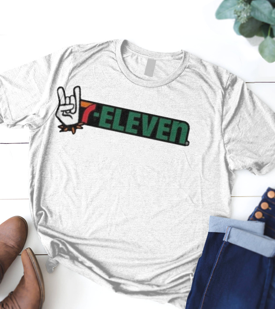 7-Eleven Rock On Devil Horns Hand Gesture T-Shirt