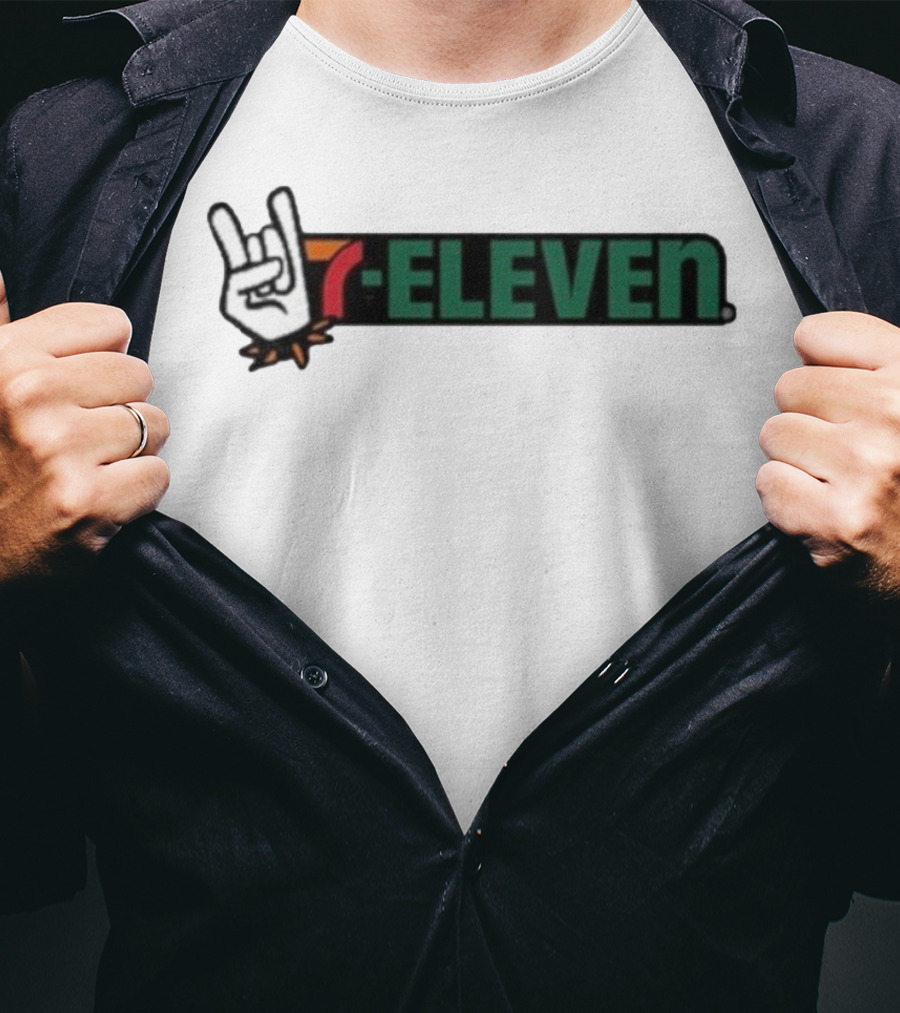 7-Eleven Rock On Devil Horns Hand Gesture T-Shirt