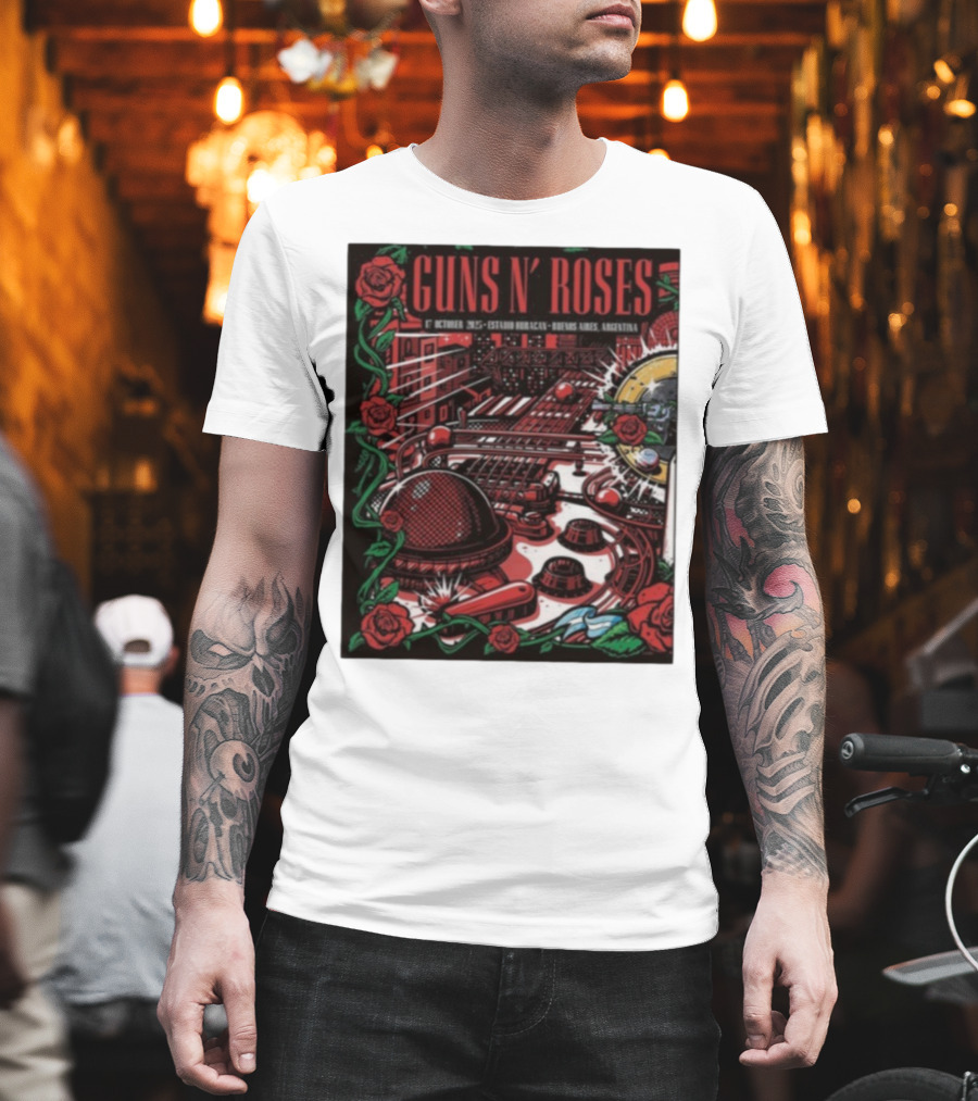 Guns N’ Roses Estadio Huracán 1st October 2025 Buenos Aires Argentina T-Shirt