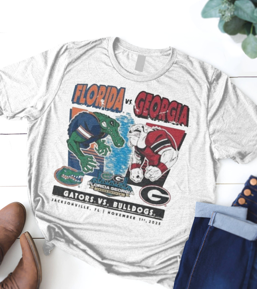 Florida Vs Georgia Gators Vs Bulldogs 2025 Jacksonville Matchup T-Shirt
