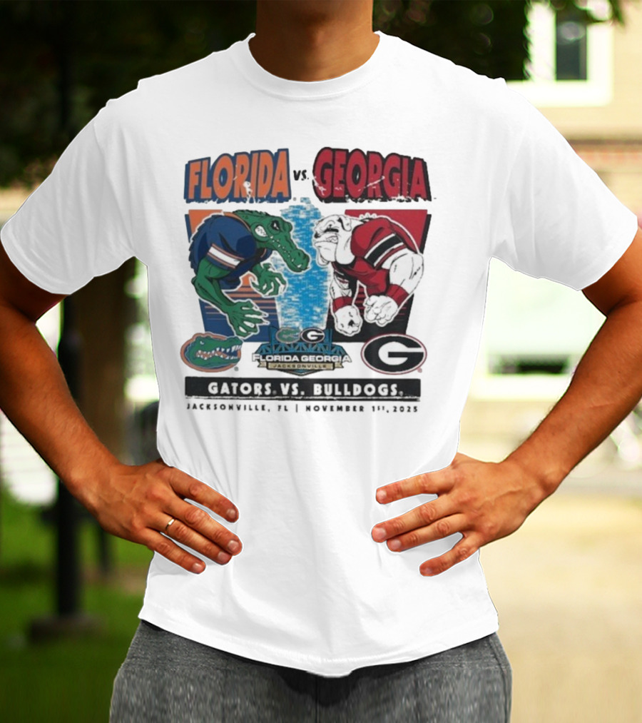 Florida Vs Georgia Gators Vs Bulldogs 2025 Jacksonville Matchup T-Shirt