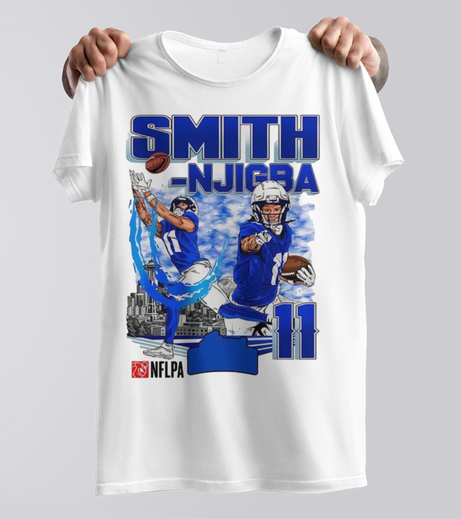Seattle Seahawks Jaxon Smith-Njigba Skyline NFLPA 11 T-Shirt