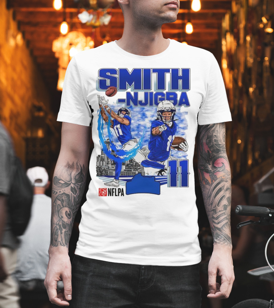Seattle Seahawks Jaxon Smith-Njigba Skyline NFLPA 11 T-Shirt