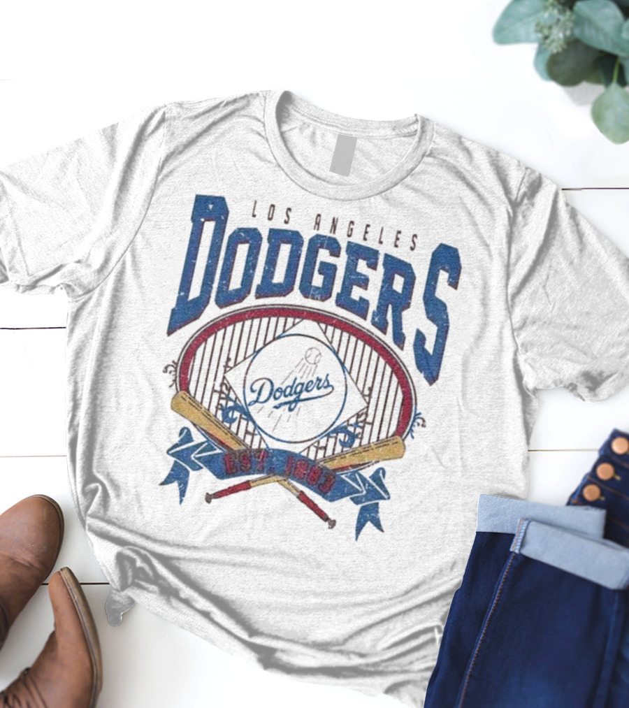 Los Angeles Dodgers Est 1883 Vintage MLB Baseball Dodgers Retro Style T-Shirt