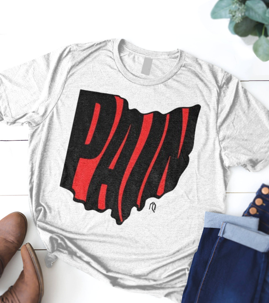 Ohio State Buckeyes Football Pain Map Design T-Shirt