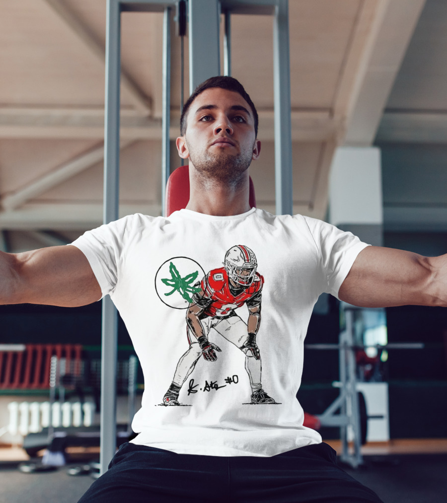 Sonny Styles Ohio State Buckeyes Football Number 0 Player With Signature And Leaf Symbol T-Shirt