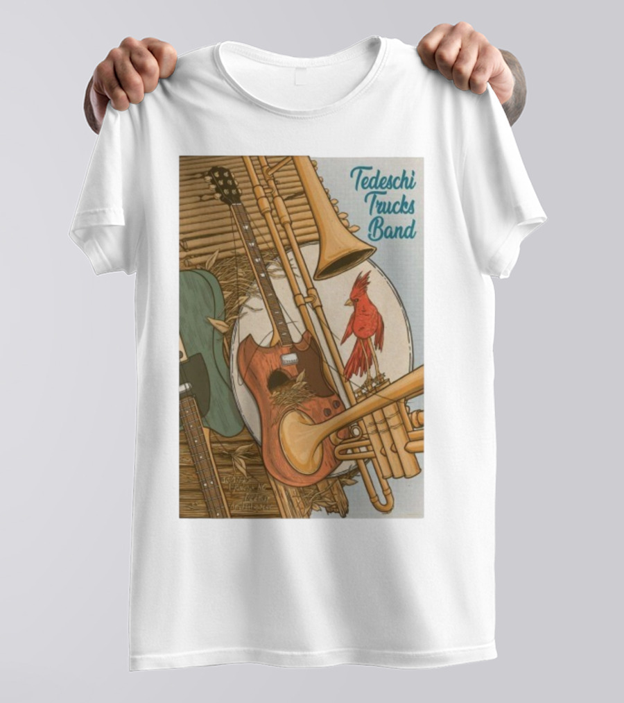 Tedeschi Trucks Band Red Hat Amphitheater October 17 2025 Cardinal Guitar Trombone T-Shirt