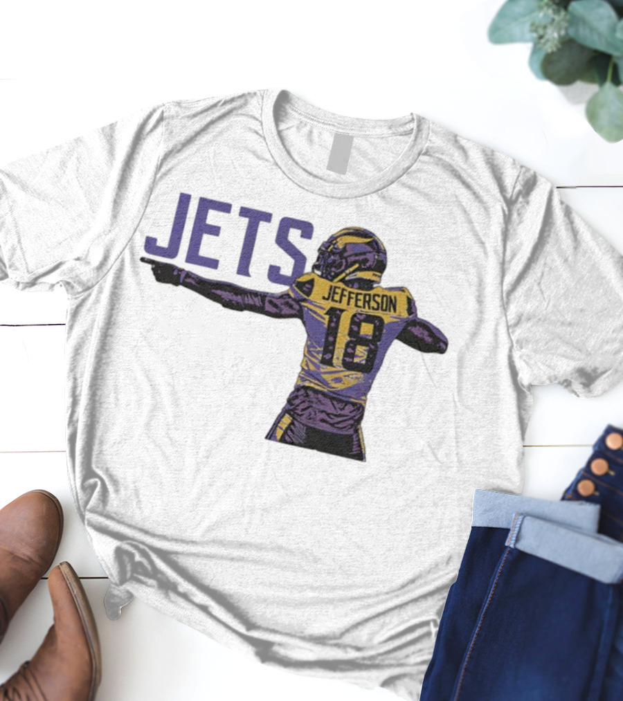 Justin Jefferson Jets 18 Minnesota Vikings Football T-Shirt