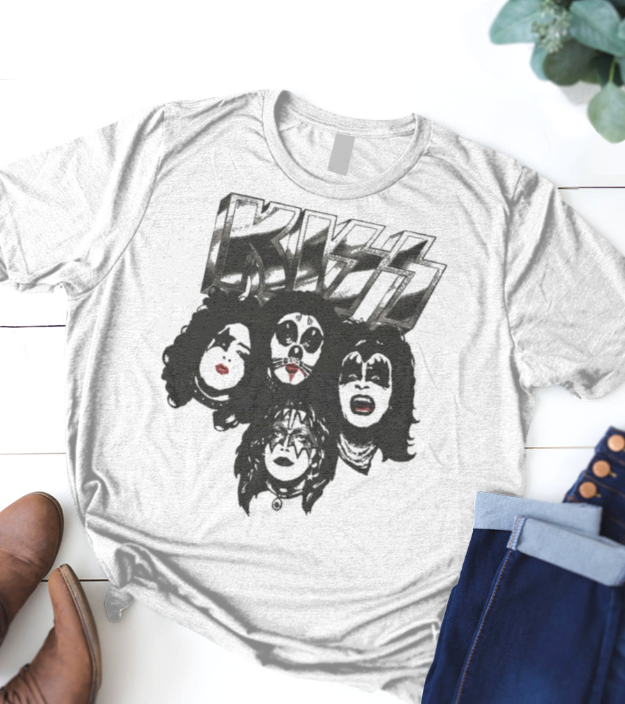 KISS 50th Anniversary Band Member Faces And Logo T-Shirt