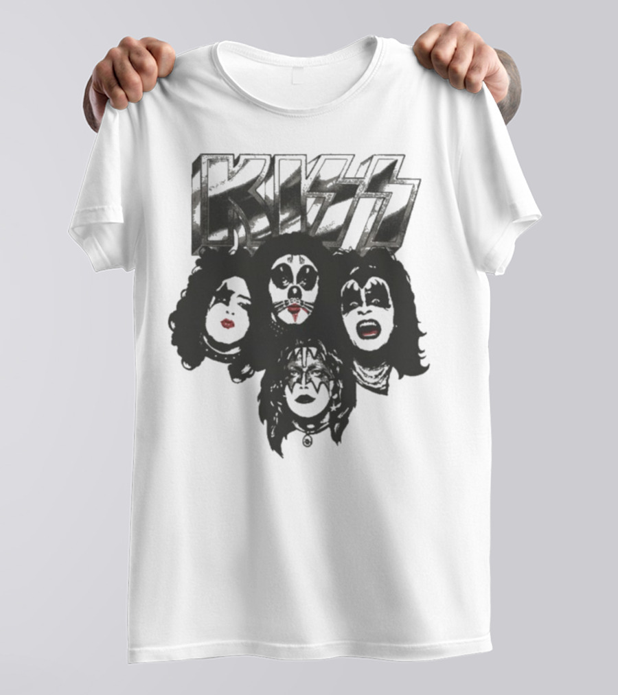 KISS 50th Anniversary Band Member Faces And Logo T-Shirt