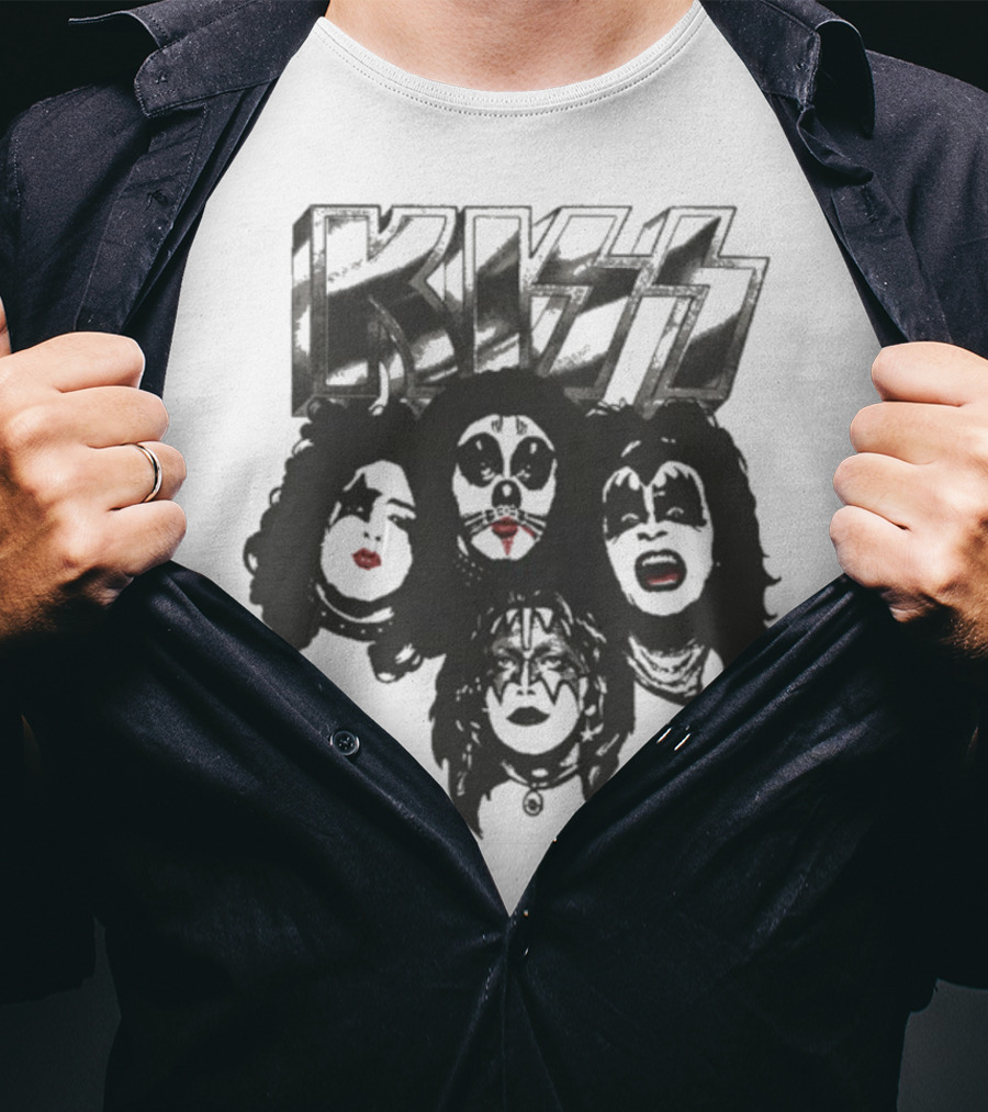 KISS 50th Anniversary Band Member Faces And Logo T-Shirt