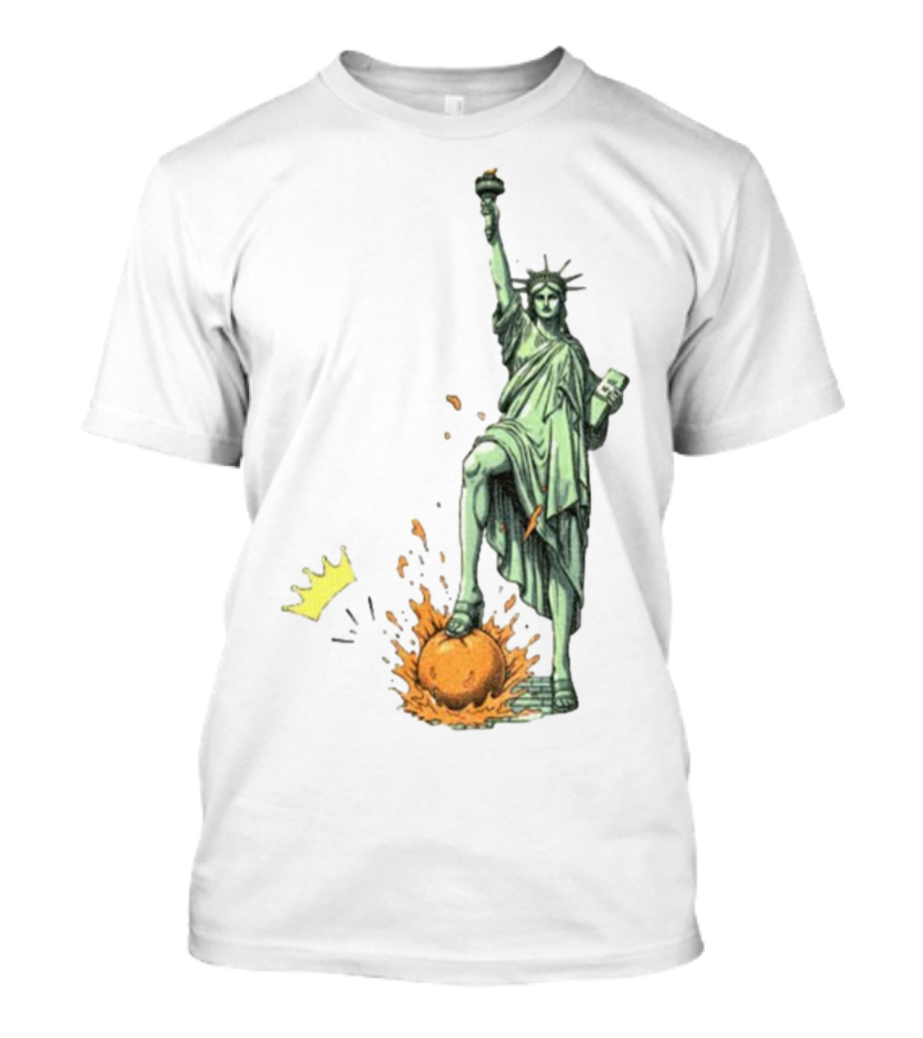 No Kings In America Statue Of Liberty Crown Orange Anti Trump Vintage T-Shirt