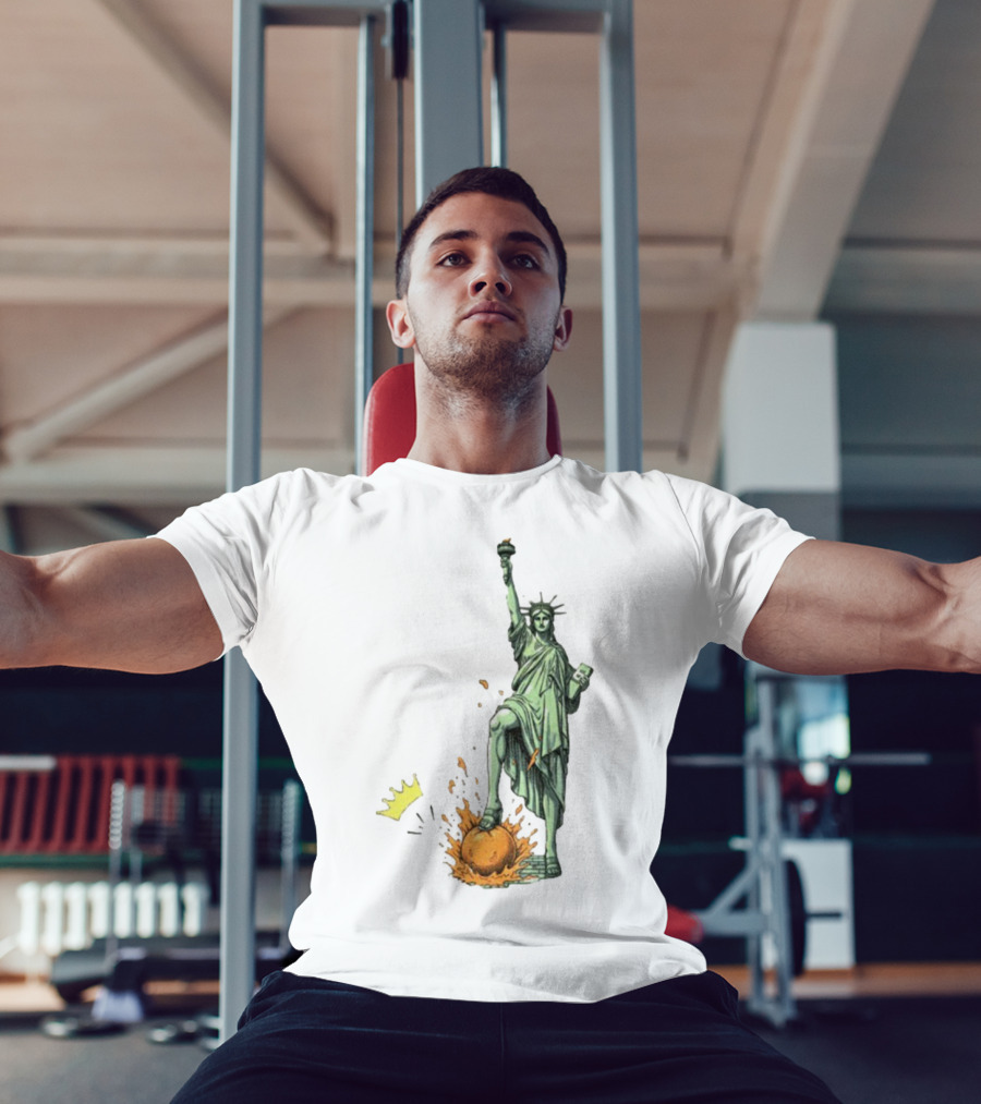 No Kings In America Statue Of Liberty Crown Orange Anti Trump Vintage T-Shirt