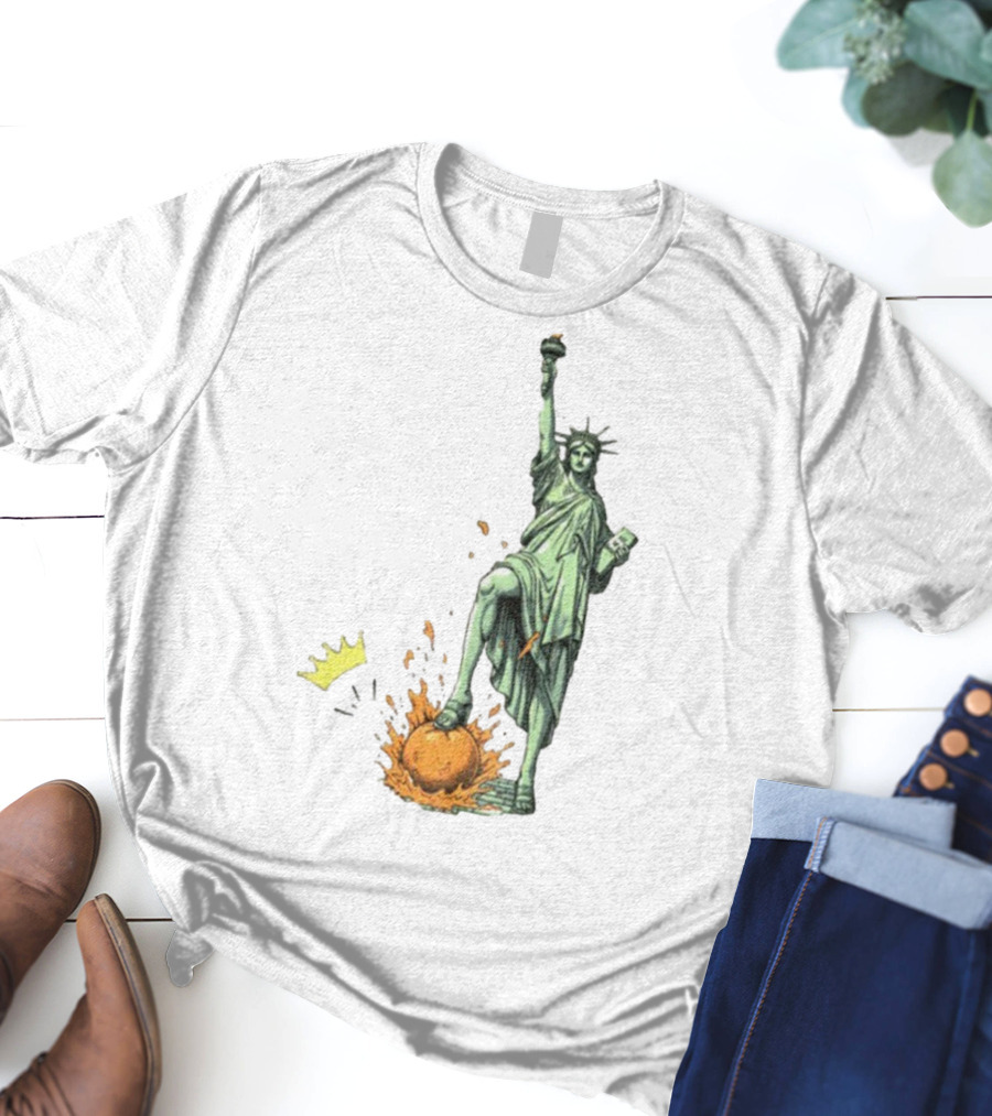 No Kings In America Statue Of Liberty Crown Orange Anti Trump Vintage T-Shirt