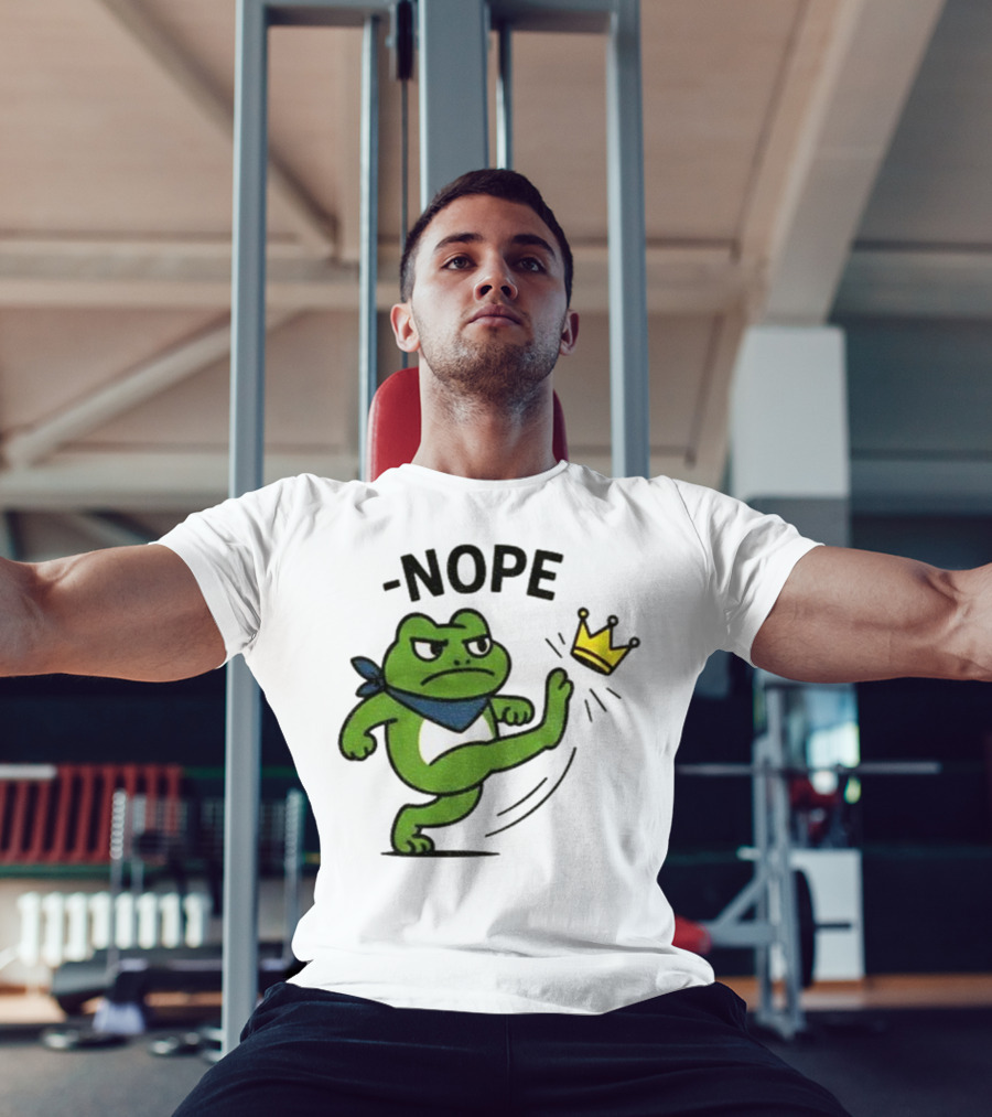 Portland Frog Nope Kicking Crown Political Meme T-Shirt