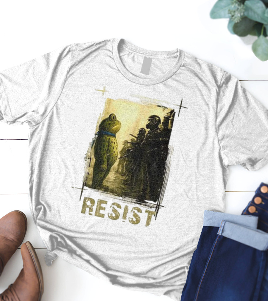 Resist Portland Frog Protest Vintage Activist Police Confrontation T-Shirt