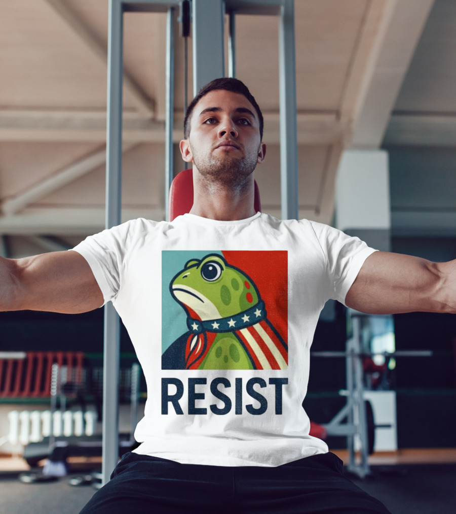 Resist Portland Frog Patriotic Stars And Stripes Retro Art T-Shirt