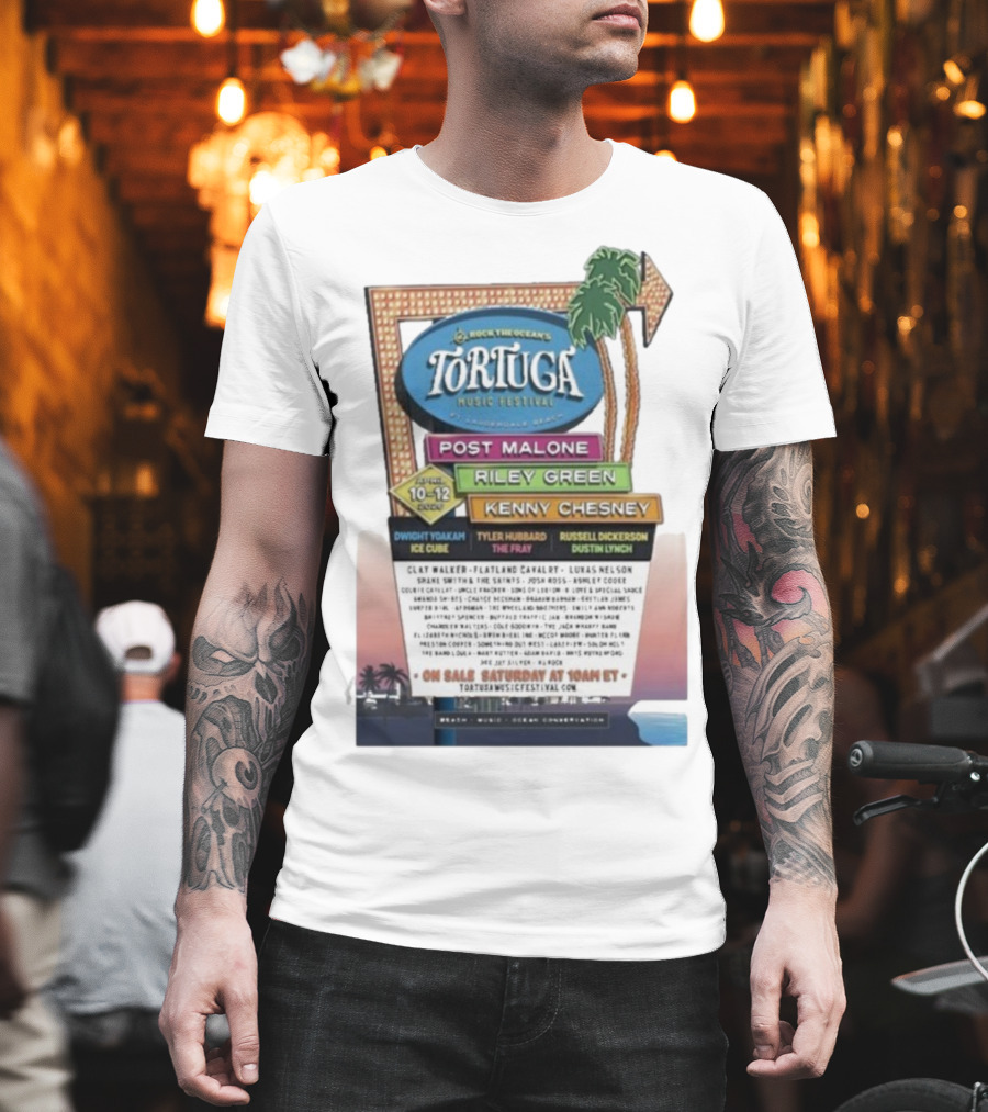 Rock The Ocean’s Tortuga Music Festival April 10 12 2026 Ft Lauderdale Beach Post Malone Riley Green Kenny Chesney T-Shirt