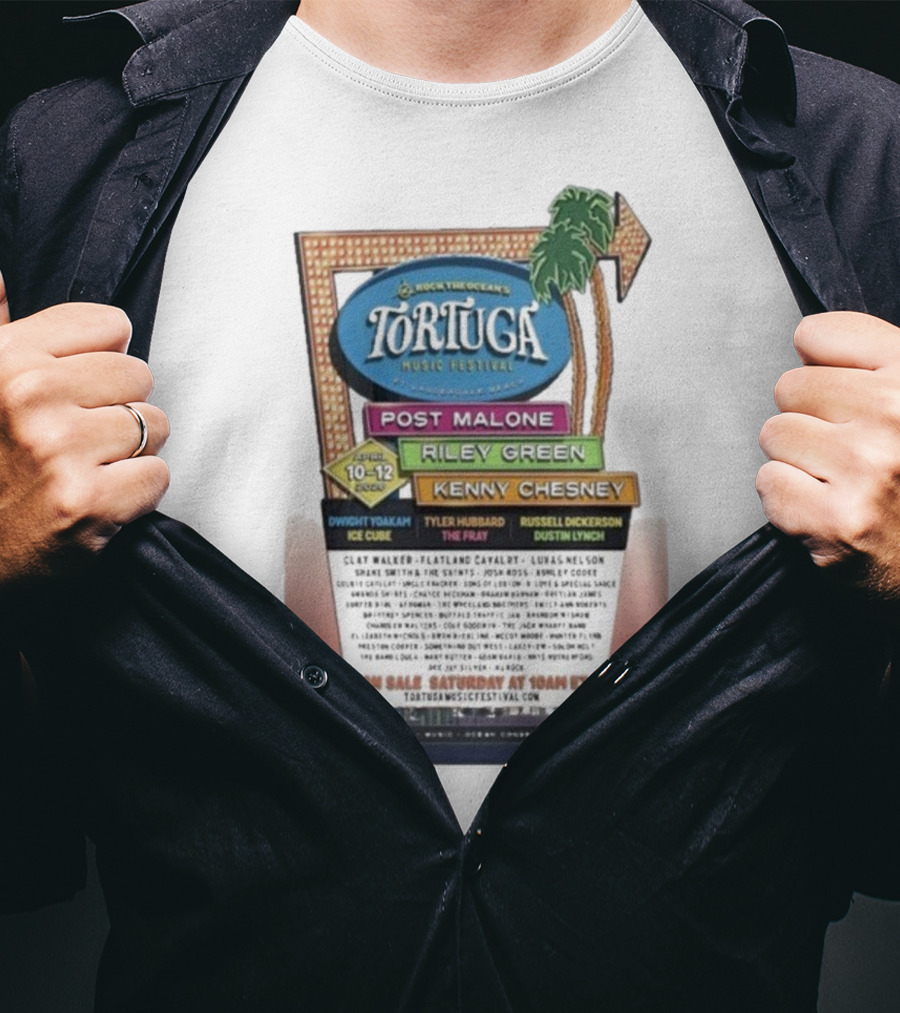 Rock The Ocean’s Tortuga Music Festival April 10 12 2026 Ft Lauderdale Beach Post Malone Riley Green Kenny Chesney T-Shirt