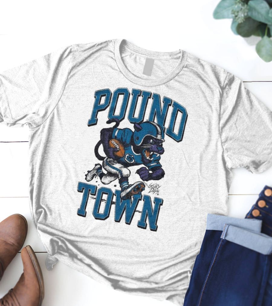 Carolina Panthers Pound Town Running Mascot Glory Days T-Shirt