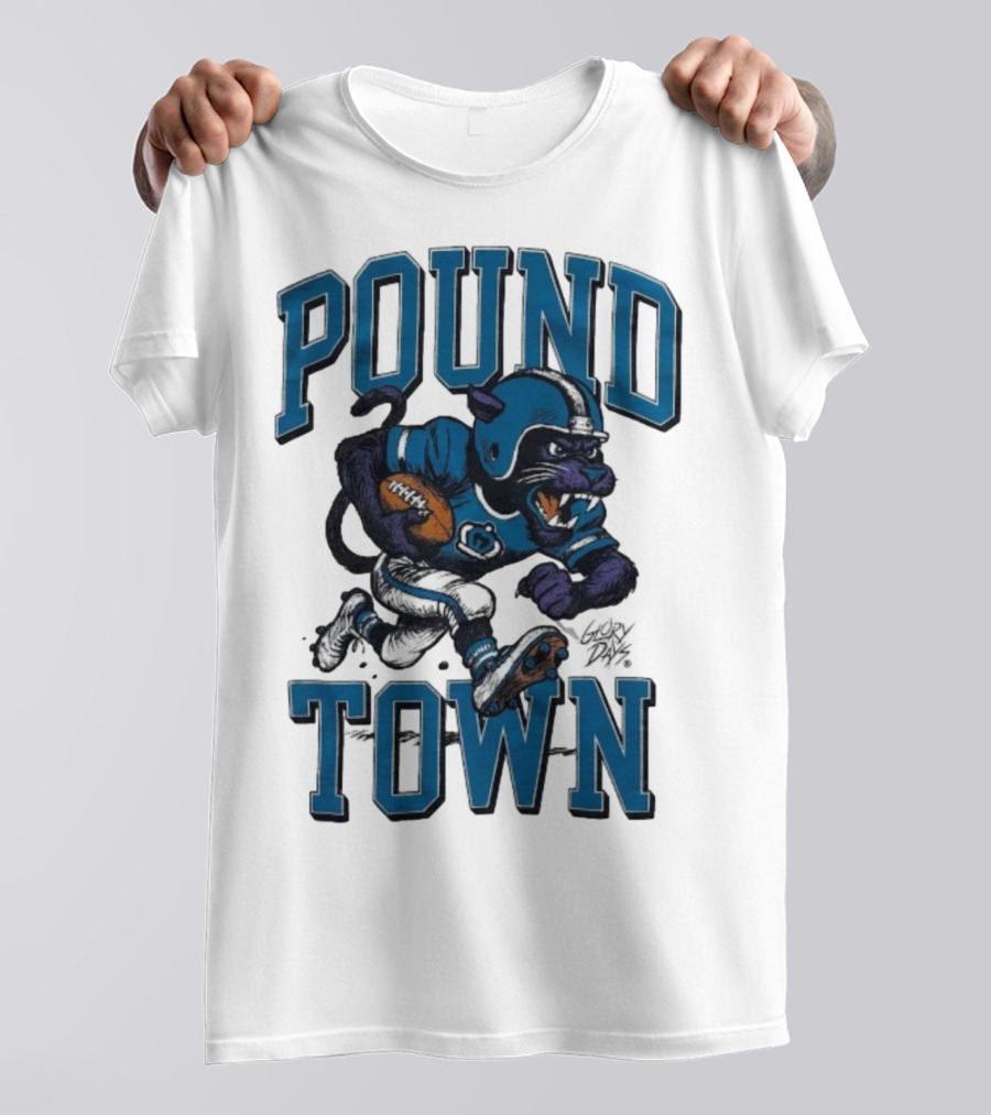 Carolina Panthers Pound Town Running Mascot Glory Days T-Shirt